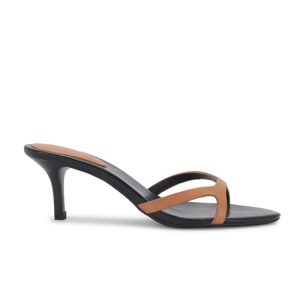 Kitten Heels for Women Single Strap Low Heel Open Toe Mule Shoes Non Slip Sandals