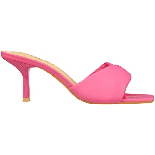 Women’s Low Heel Mules Open Square Toe Slip On Comfortable Cushion Heeled Sandals