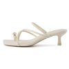 Maui Strappy Womens Sandals with Kitten Heels – Vegan Leather Slip On Dress Sandals for Women, Square Toe Wedding Shoes