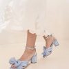 Women's Bow Knot Heeled Sandals Ankle Buckle Strap Chunky Heeled Open-toe Comfortable Wedding Party Fashion Heeled