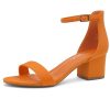 Women’s Low Heels – Open Toe Chunky Block Heeled Sandals with Ankle Strap | Comfortable Dressy Short Heels for Prom, Wedding,