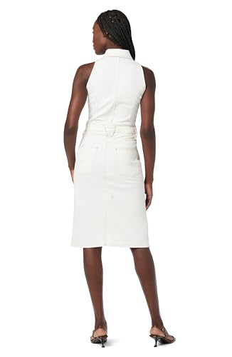 Women's Sleeveless Collared Halter Utility Dress with Pockets