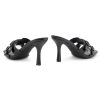 Melrose Women's High Heels Stiletto Heeled Slides, Square Open Toe One Band Slip-On Heeled Mules – Dressy Clear Heeled Sandals