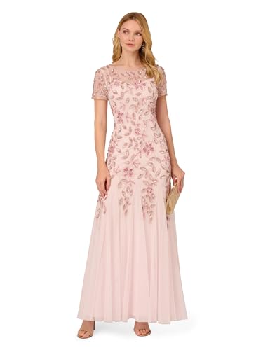 Women's Beaded Gown with Godets