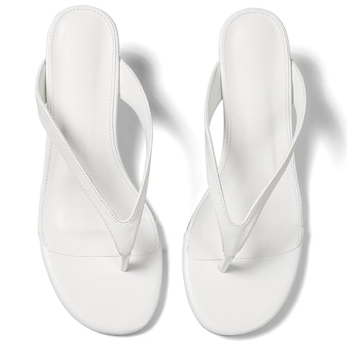 Womens Kitten Heel Sandals Round Open Toe Flip Flop Heels One Strap Slides Short Heeled Sandals for Women