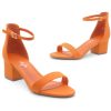 Women’s Low Heels – Open Toe Chunky Block Heeled Sandals with Ankle Strap | Comfortable Dressy Short Heels for Prom, Wedding,