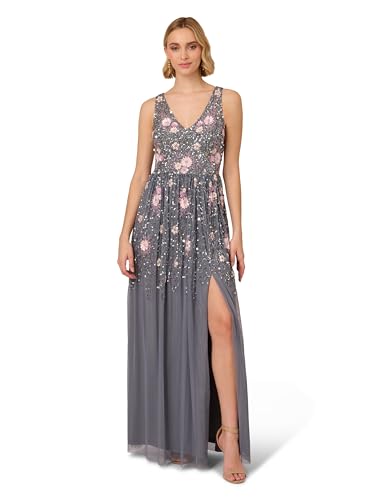 Women's Beaded Mesh Long Dress