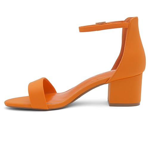 Women’s Low Heels – Open Toe Chunky Block Heeled Sandals with Ankle Strap | Comfortable Dressy Short Heels for Prom, Wedding,