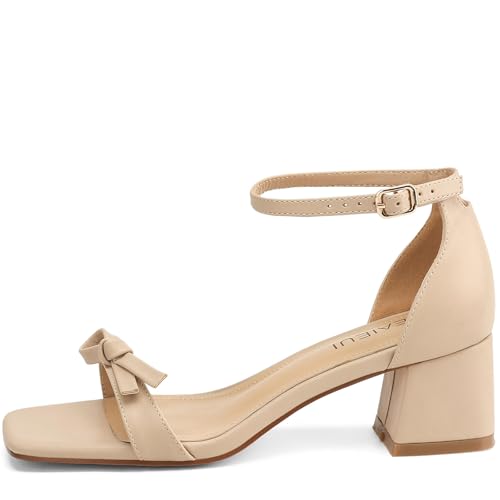 Women's Heeled Sandals Strappy Low Block Heels Chunky for Women Comfortable Ankle Strap Open Toe Party Wedding Dress Shoes for