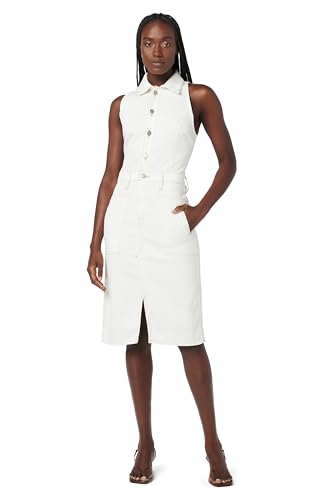 Women's Sleeveless Collared Halter Utility Dress with Pockets