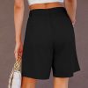 Bermuda Shorts for Women Dressy Casual High Waisted Summer Work Elastic Waist Pleated Dress Shorts with Pockets