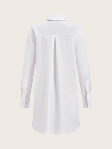 Women's Button Down Mini Shirt Dress Collared Long Sleeve Work Office Dresses