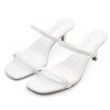 Kitten Heels for Women – Low Heels, Slip-On Open Toe Heeled Mules with 2 Straps, Dressy Short Heeled Sandals for Wedding, Party