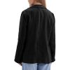Women's 100% Linen Notched Button Blazer Long Sleeve Jackets Office Coat