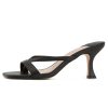 Womens Kitten Heels Sandals Square Open Toe Thong Slides Backless Slip on Slippers Shoes