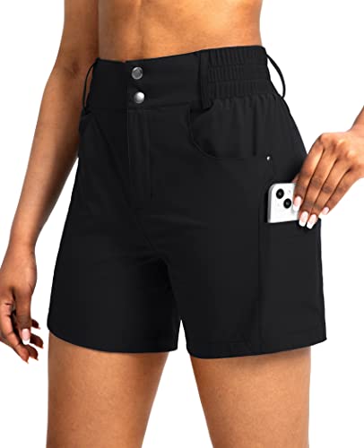 Women's 5" Hiking Golf Shorts with Pockets High Waist Stretch Cargo Short Shorts for Women Casual Summer