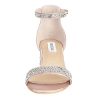 Sparkly Sandals Women Rhinestone Heels Wedding Shoes for Bride Low Block Strappy Heels Gold Glitter