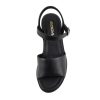 “Stacie” ~ Women Open Toe Lug Sole Mid Block Heeled Sandals with Adjustable Ankle Strap