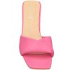 Women’s Low Heel Mules Open Square Toe Slip On Comfortable Cushion Heeled Sandals
