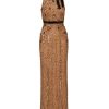 Women's Beaded Halter Long Dress