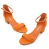 Women’s Low Heels – Open Toe Chunky Block Heeled Sandals with Ankle Strap | Comfortable Dressy Short Heels for Prom, Wedding,