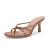 Women’s Square Open Toe Flip Flops Stiletto Heels Strappy Thong Slide on Slingback Mules Sandals