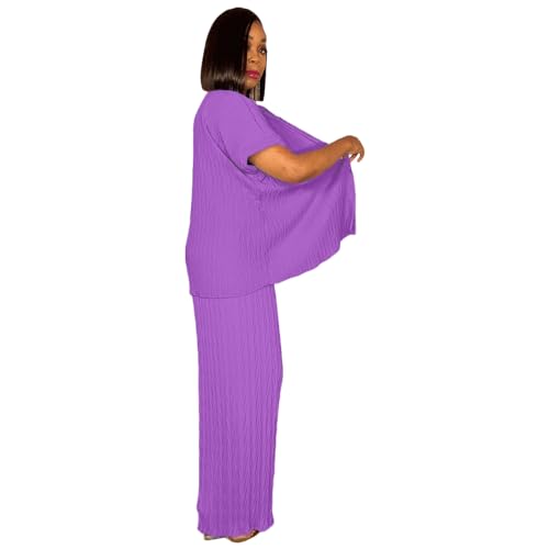 Casual Two Piece Set for Women - Button Down Shirt and Wide Leg Pants Matching Set Tracksuits