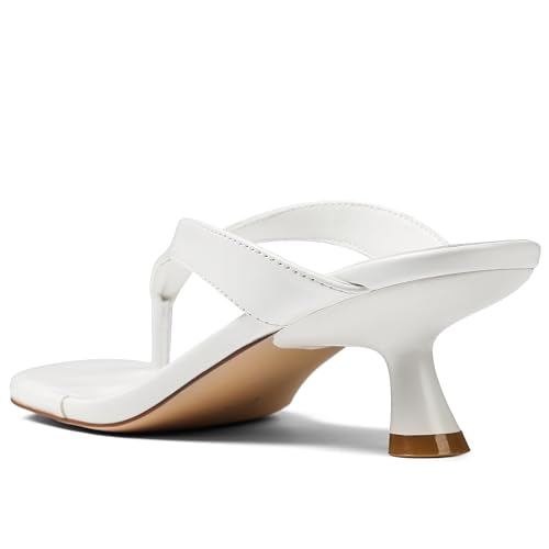 Womens Kitten Heel Sandals Round Open Toe Flip Flop Heels One Strap Slides Short Heeled Sandals for Women