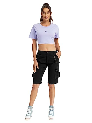 Women's Casual Cargo Camo Shorts Military Style 6 Pockets Work Outdoor Summer Shorts