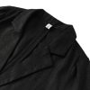 Women's 100% Linen Notched Button Blazer Long Sleeve Jackets Office Coat