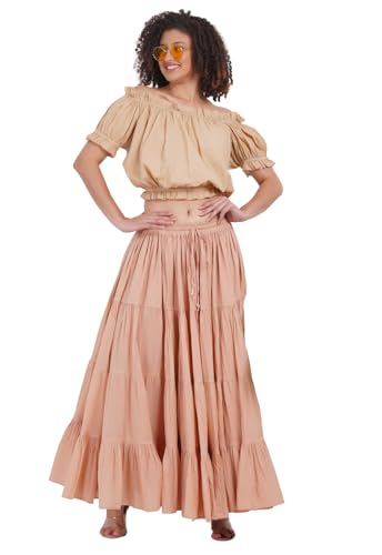Women's Gypsy 25 Yard Solid Color Cotton Skirt