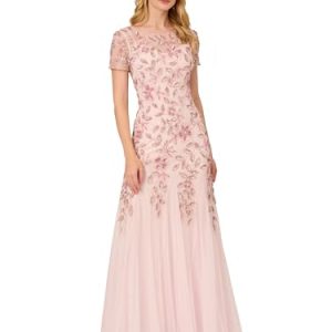 Women's Beaded Gown with Godets