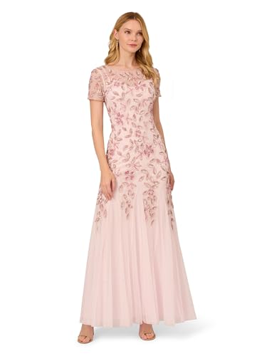 Women's Beaded Gown with Godets