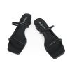 Square Open Toe Heeled Sandals Women Two Strap Chunky Heel Sandals for Women Low Block Heel Sandal Dressy
