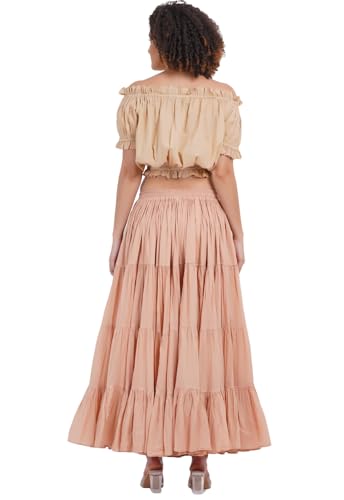 Women's Gypsy 25 Yard Solid Color Cotton Skirt