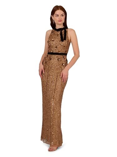 Women's Beaded Halter Long Dress