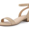 Black Nude White Red Women Sandals Comfortable Walking Strappy Open Toe Sandals for Women Dressy Summer 1 Inch Low block Heel