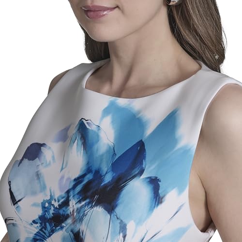Women's Sleeveless Boat Neck Scuba Dress