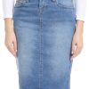 Repreve Denim Knee-Length Jean Skirt for Women with Pockets - Melrose