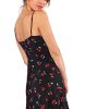 Women's Summer Floral Cherry Print A Line Short Cami Dress