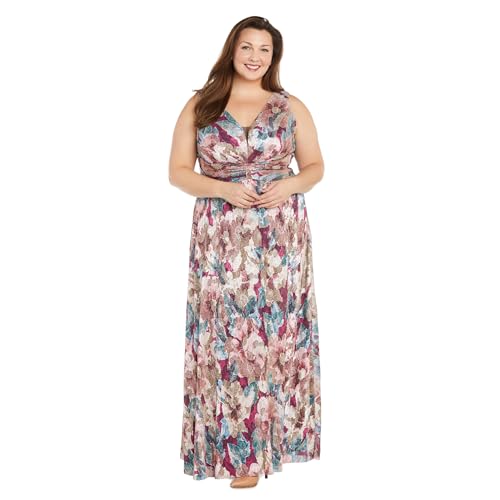 Women's Metallic Floral Formal Dress