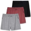 3 Pack: Womens Ultra-Soft Athletic Lounge Casual Sweat Shorts with Pockets (Available in Plus Size)