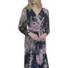 Women's Long Sleeve V-Neck Tie Waist Midi Dress