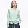 Womens Button-Down Cardigans Knit Stretchy Sweaters Drawstring Lightweight