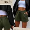 3 Pack Women's Sweat Shorts, Elastic High Waist Casual Summer Lounge Cotton Comfy Athletic Shorts with Pockets