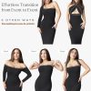 Long Sleeve Maxi Dress Bodycon Cocktail Dress Shapewear Tummy Control Fall Formal Dresses Built-in Bra
