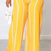 Women's Casual Two Piece Outfits Striped Long Sleeve Collar Button Down Shirt Blouse High Waist Wide Leg Pants Sets