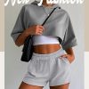 3 Pack Women's Sweat Shorts, Elastic High Waist Casual Summer Lounge Cotton Comfy Athletic Shorts with Pockets