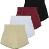 4 Pack Women's 2.5'' High Waisted Running Shorts with Liner - Quick Dry, Dry Fit, Gym Workout