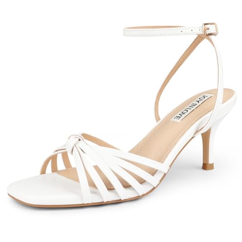 Women's Kitten Low Strappy Heels Ankle Strap Heeled Sandals